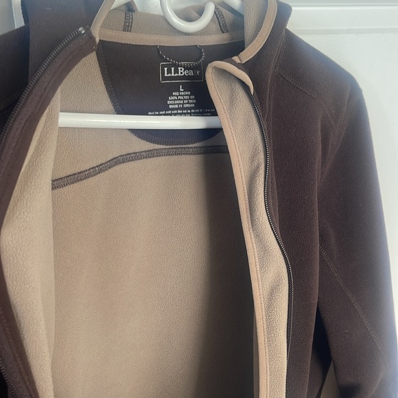 L.L.Bean Fleece PolarTec Jacket Women's Full Zip Hooded sz L - Picture 3 of 4